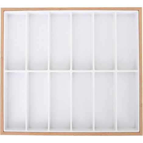 Boîte de rangement pour lunettes de vue et de soleil, vitrine pour usage domestique, bois blanc, 12 compartiments. (1/5)
