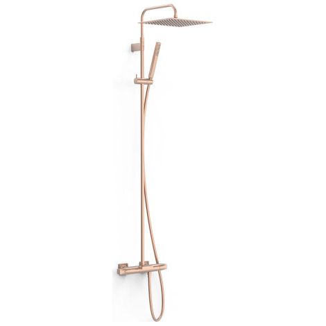 Ensemble de robinet thermostatique mural à 3 voies pour baignoire et douche Or Rose Mat 24K - TRES 19031215OPM