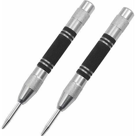 Automatisches Spitzenstück, Automatischer Zentralspitze, Federspannstempel, Einstellbare Impact-Spitze, für Holz, Wand, Metall, mit 2 Ersatzspitzen