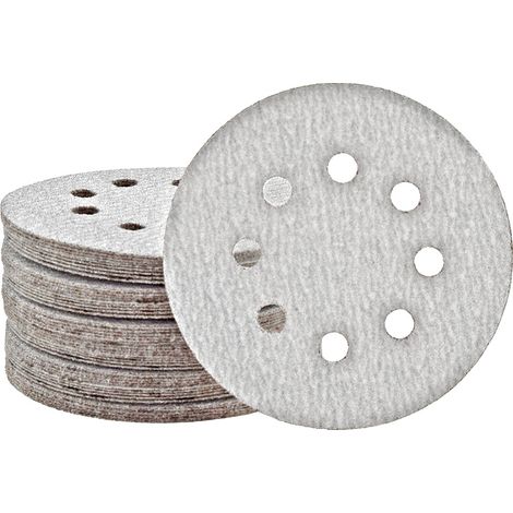 MioTools Shark Klett-Schleifscheiben, 125 mm, 8-Loch, f. Exzenterschleifer, Normalkorund (50 Stk.) K180