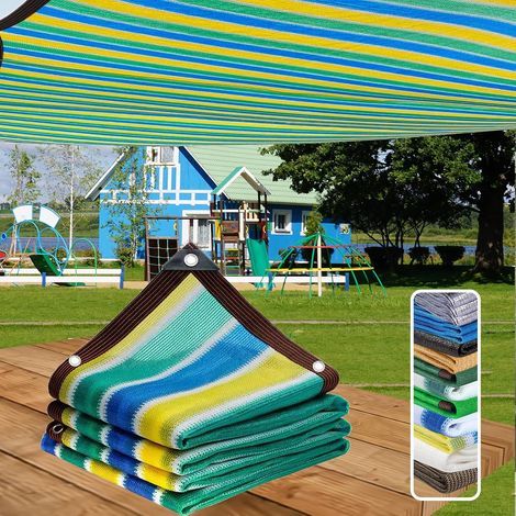 Ineasicer Voile D'ombrage pour Patio Voile Filet Ombrage Rectangulaire, Brise Vue Balcon 12-Pin Toile Ombrage de Protection Solaire 3x3m pour Terrass et Balcon (1/5)