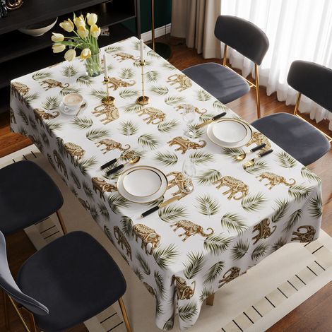 Nappe Rectangulaire Imprimé Éléphant Tropical PVC Imperméable - 110x160cm (1/3)