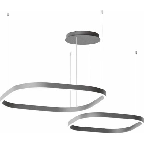 Lampadario moderno gea luce criseide s2d quadrata fcrsn5q led nero alluminio silicone