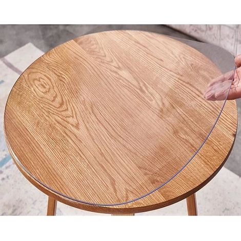1 nappe ronde imperméable, PVC transparent lavable, antidérapante, 110 cm, protection table salle à manger