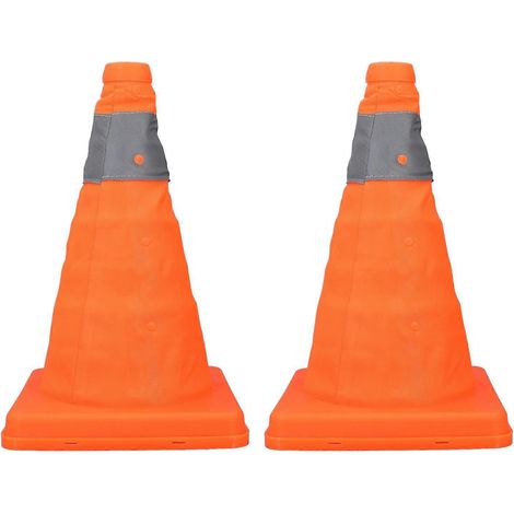 Stück faltbare, mehrzweckfähige Verkehrssicherheitskegel mit reflektierendem Kragen, orange, 30 cm