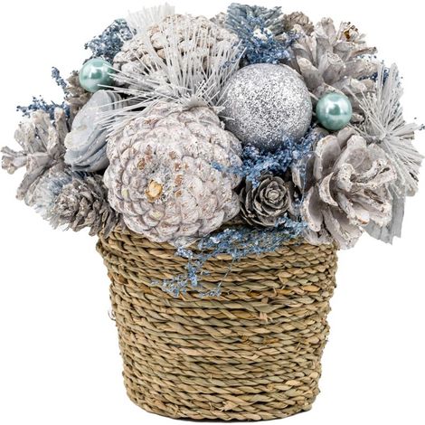 Ikebana MagicHome Weihnachten, Natur, creme, 19x19 cm