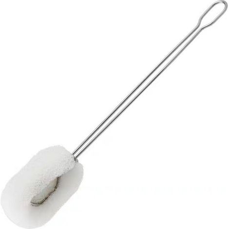 Brosse de Nettoyage pour Bouteilles avec Manche en Acier Inoxydable Long et Tête Remplaçable, Éponge pour Cuisine, Outil de Lavage 24cm (1/5)