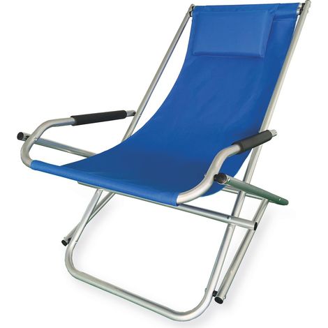 Garden Friend Sonnenliege Elba Basculante aus Aluminium und 600D PVC 60x97x70h cm Farbe Blau