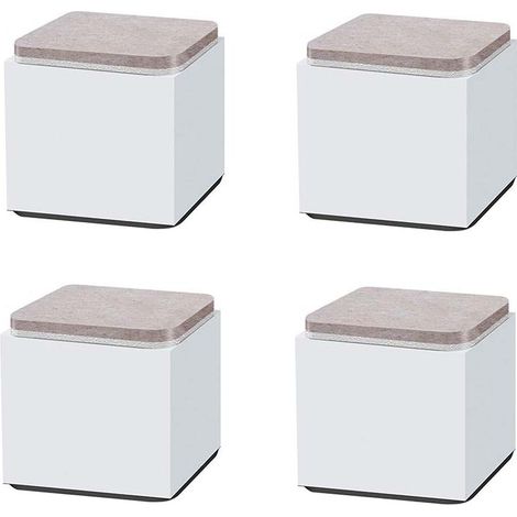 Rehausseur Pieds de Lit en Acier Carbone pour Meuble Épaissir les Pieds d'armoire Pieds de Table de Meubles Carré Blancs pour tables basses, armoires, canapés, 60x52mm 4 pièces (1/5)