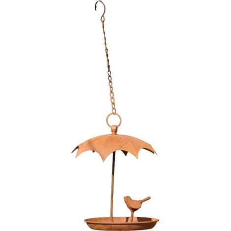 Mangeoire à oiseaux d'extérieur en métal résistant aux intempéries avec dôme pour jardin, balcon, terrasse, arbre (1/5)
