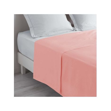 Drap plat 1 personne Lina point bourdon - 57 fils - 180 x 290 cm - Dragée - Livraison gratuite (1/3)