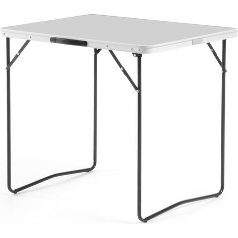 Tavolo Pieghevole da Giardino 80x60x69 cm in Acciaio Tramper 80 Grigio Chiaro (1/5)
