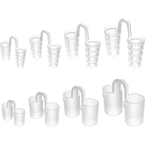 Nasendilatator, wirksames Anti-Schnarch-Gerät, 8er-Pack wiederverwendbare Nasendilatatoren zur Reduzierung von Schnarchen, Nasenclip für verbesserte Atmung und erholsamen Schlaf, 4 Größen, 2 Größen