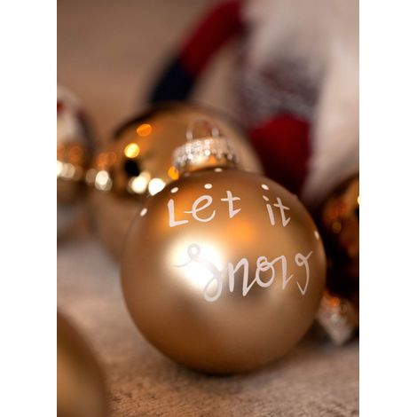 Lot de 12 Boules de Noël en Verre pour Sapin de Noël, Marron argenté/doré, Diamètre 8 cm (1/3)