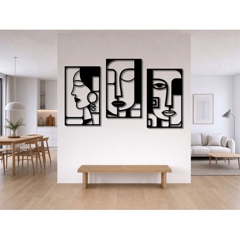 GRANDE DÉCORATION MURALE « ABSTRAITE » + PEINTURE SUPPLÉMENTAIRE ABSTRACTION 120 X 60 CM + PEINTURE SUPPLÉMENTAIRE (1/5)