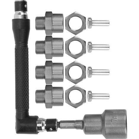 Steckschlüsselsatz für 12-mm- bis 17-mm-Sechskant-Radadapter für 1/10- und 1/8-RC-Cars (Titan) (1/5)