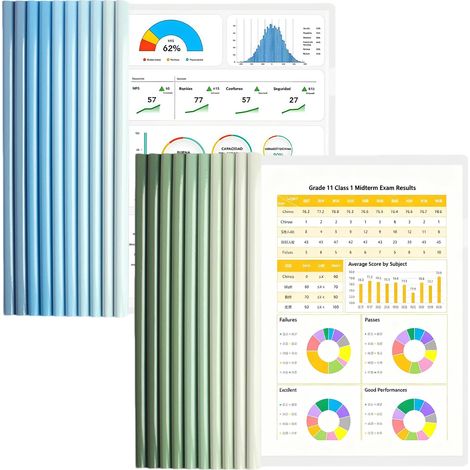 20 Pcs Reliure Dossier Baguette, A4 Reliure Présentation Dossier avec Barre Coulissante Couverture de Rapport A4 pour École Bureau Accueil Resume Documents (1/5)
