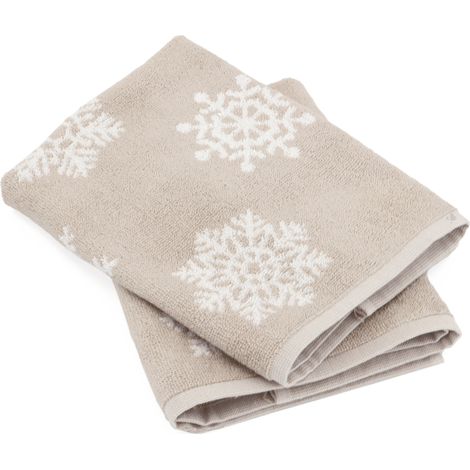 Lot de 2 torchons de cuisine éponge coton ICE 50x50 cm (1/5)