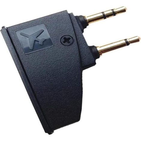 Adattatore per jack per cuffie per viaggi in aereo, da mini spina da 3,5 mm a doppio jack da 3,5 mm compatibile con QC45 QC35 QC3 QC25 QC20 (1/5)