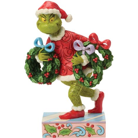 Statuetta Grinch ruba ghirlande 19cm Jim Shore