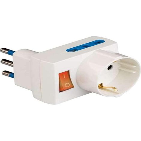 ADATTATORE PLURISTANDARD SALVASPAZIO 16A BIANCO (1/5)