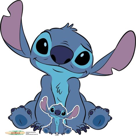 Figurine en carton Lilo et Stitch - Stitch assis - 93 cm