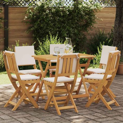 Sillas Bistro de Exterior 6 pcs Crema 38 x 46 x 85 cm
