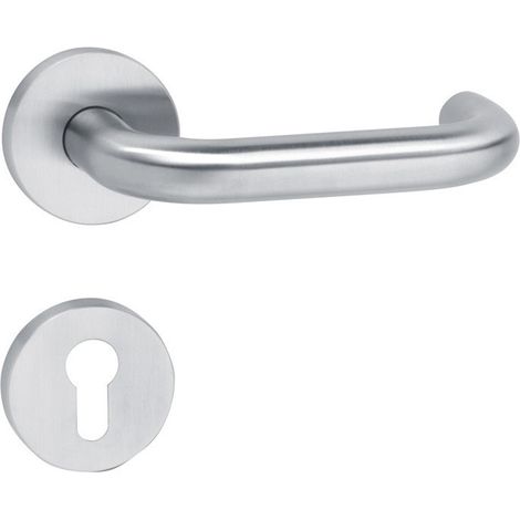 Poignée porte 111XAH11.130 acier inoxydable XA pour épaisseur de porte 38,1 - 48,0 mm PZ rond DIN gauche / droite HEWI