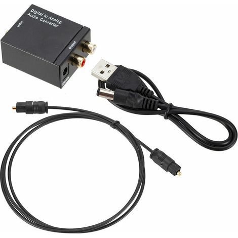 Convertisseur Audio Numerique Vers Analogique Boite De Commutation Audio Optique Vers Rca Boite De Selection De Commutateur Av Coaxial Toslink, Le Noir thsinde (1/5)