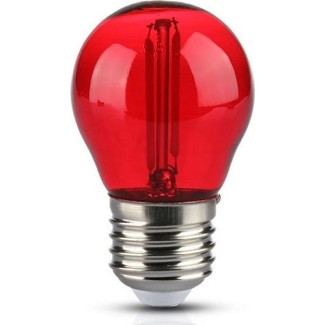 Bombilla Esférica Filamento LED E27 1,5W Luz Roja