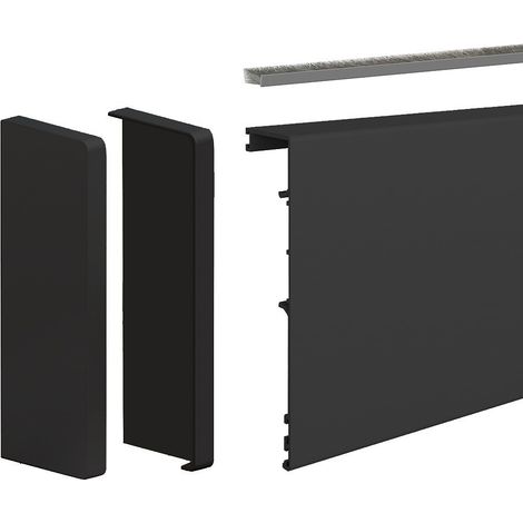 Slid'Up By Mantion – Bandeau de finition aluminium anodisé noir 1,95 m – Pour système SLID'UP 190 – Joint-brosse intégré – Épaisseur max 25 mm (1/5)