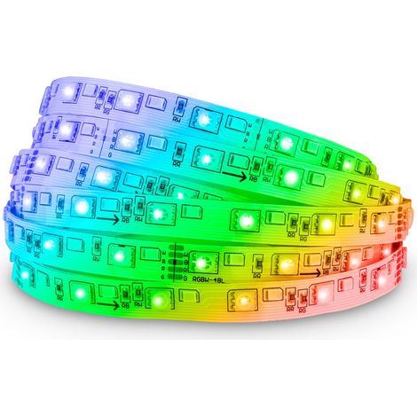 Briloner LED Strip 5m, telecomando, modalità colore RGB, dimmerabile, bianco