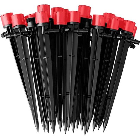 Irrigation Water Droppers Drip Emitters Micro-Flow Irrigation Drip Irrigation Watering System for Tube (Red) (1/3)