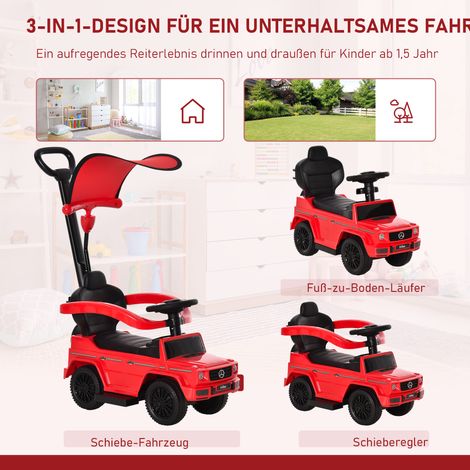 Voiture électrique Mercedes-Benz G350 3-en-1 avec volant pour enfants 18-36 mois, rouge. (1/4)