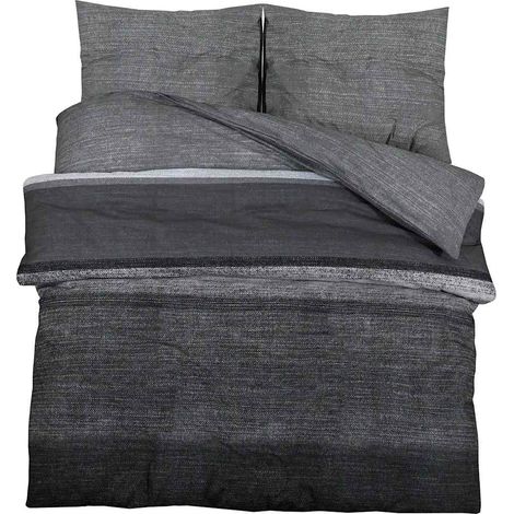 Maison Exclusive - Set Copripiumino Grigio Scuro 200x200 cm in Cotone