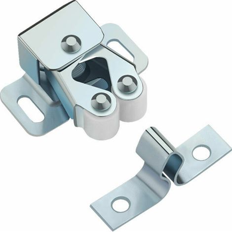Lot de 12 verrous de porte à double rouleau, verrous de porte d'armoire galvanisés, adaptés aux armoires de cuisine, placards et tiroirs.