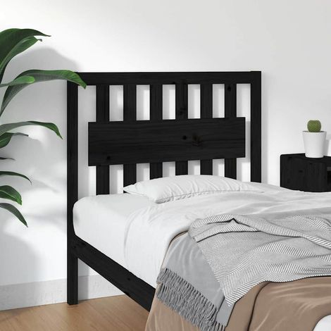vidaXL Cabecero de cama madera maciza de pino negro 95,5x4x100 cm (1/5)