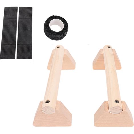 2Pcs Barres Parallèles Multifonction Bois Calisthenics – Poignées Pompes Musculation 30cm / 11.81in (1/5)