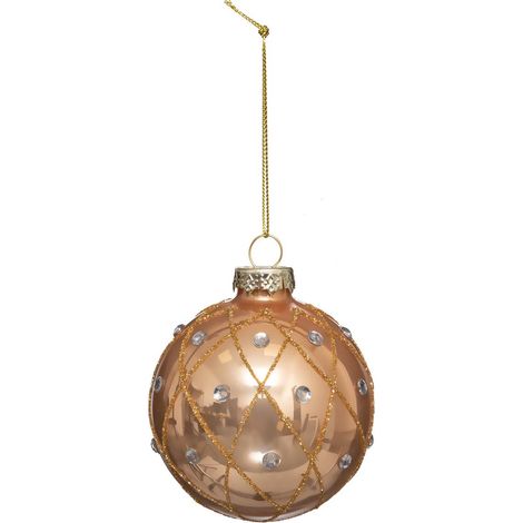 Glas Weihnachtskugel 70mm Barock Glitter -