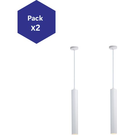 ALPINALUZ  Pack de 2 Lámparas Colgantes Modernas "RIOM" - GU10-40cm (1/5)