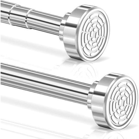 Barre de rideau de douche télescopique en acier inoxydable - Barre de rideau télescopique réglable pour salle de bain - Installation facile sans perçage (1/3)