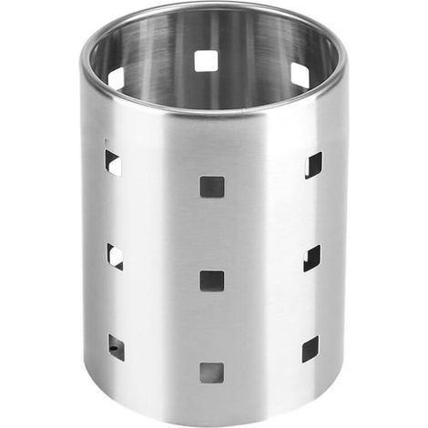 Scolaposate in acciaio inox, porta utensili da cucina, cestini organizer per posate, scaffale rotondo per cucchiai, coltelli e forchette (M) - Fei Yu (1/4)