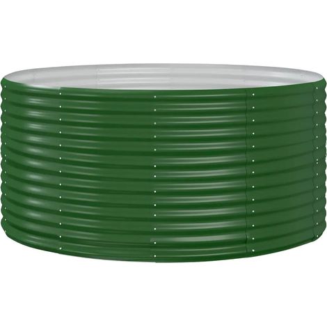 Carré potager surélevé 140 x 140 x 68 cm espace généreux résistant intempéries en acier galvanisé vert (1/3)