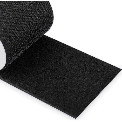 1 rouleau Attaches auto-adhésives 5 m x 20 mm, noir, pour fixation sans perçage, réutilisable, polyvalent (1/5)