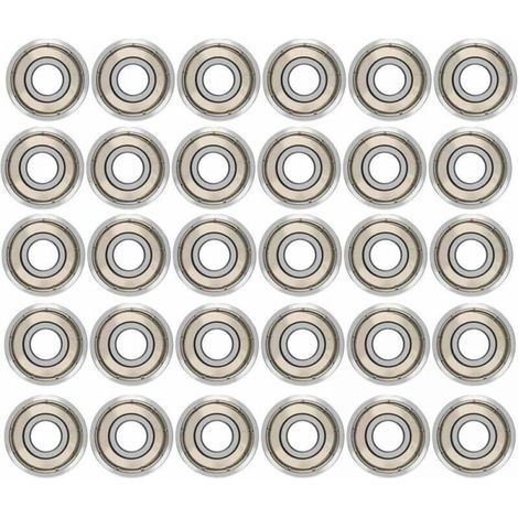 30 pieces 608zz ball bearings, high-quality double-shielded metal ball bearings for roller skates, skateboards, longboards, waveboards / 8 x 22 x 7 mm YMYNY (1/4)