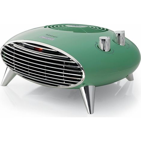 8211 Chauffage de table, chauffage électrique, 2000W, thermostat, silencieux, grille et pieds chromés, vert (1/5)