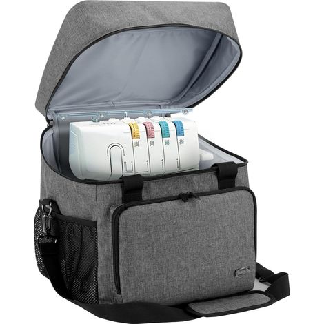 Sac Surjeteuse pour la Plupart des Surjeteuses Machine, Gris Sac Transport Surjeteuse, Sac Rangement pour Surjeteuse et Accessoires (1/5)