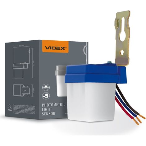 Sensor fotométrico de luz crepuscular IP44 6A 230V para montaje en superficie en exteriores Videx (1/4)