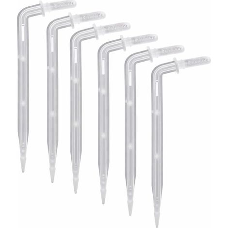 50 Goutteurs d’Irrigation 4/6 mm avec Piquets 10 cm, Arrosage Goutte à Goutte pour Jardin, Potager et Serre (1/5)