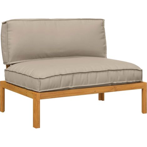 Sofa Set with Cushion Taupe 120 x 92 x 69 cm Solid Acacia Wood vidaXL (1/5)